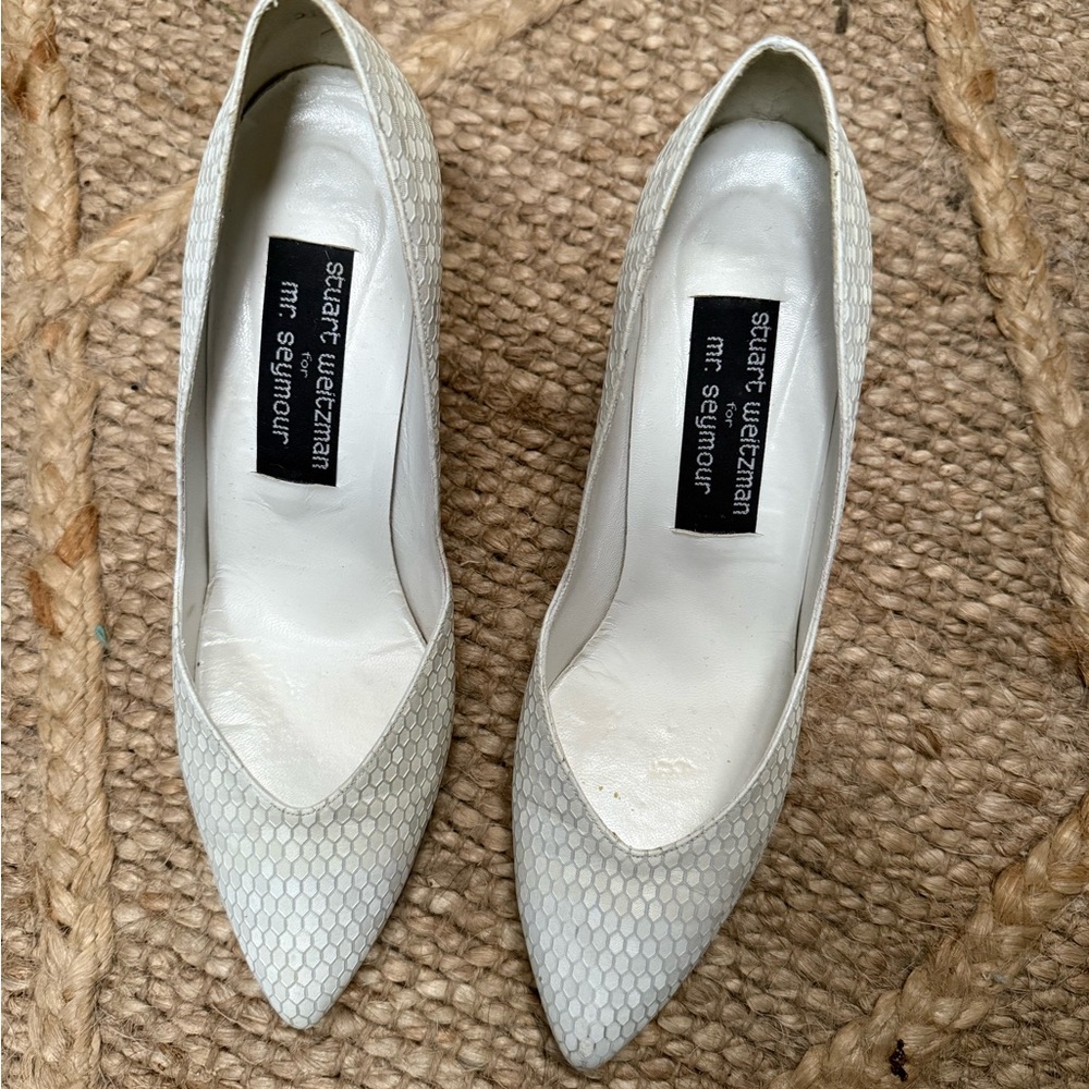 Stuart Weitzman white heels